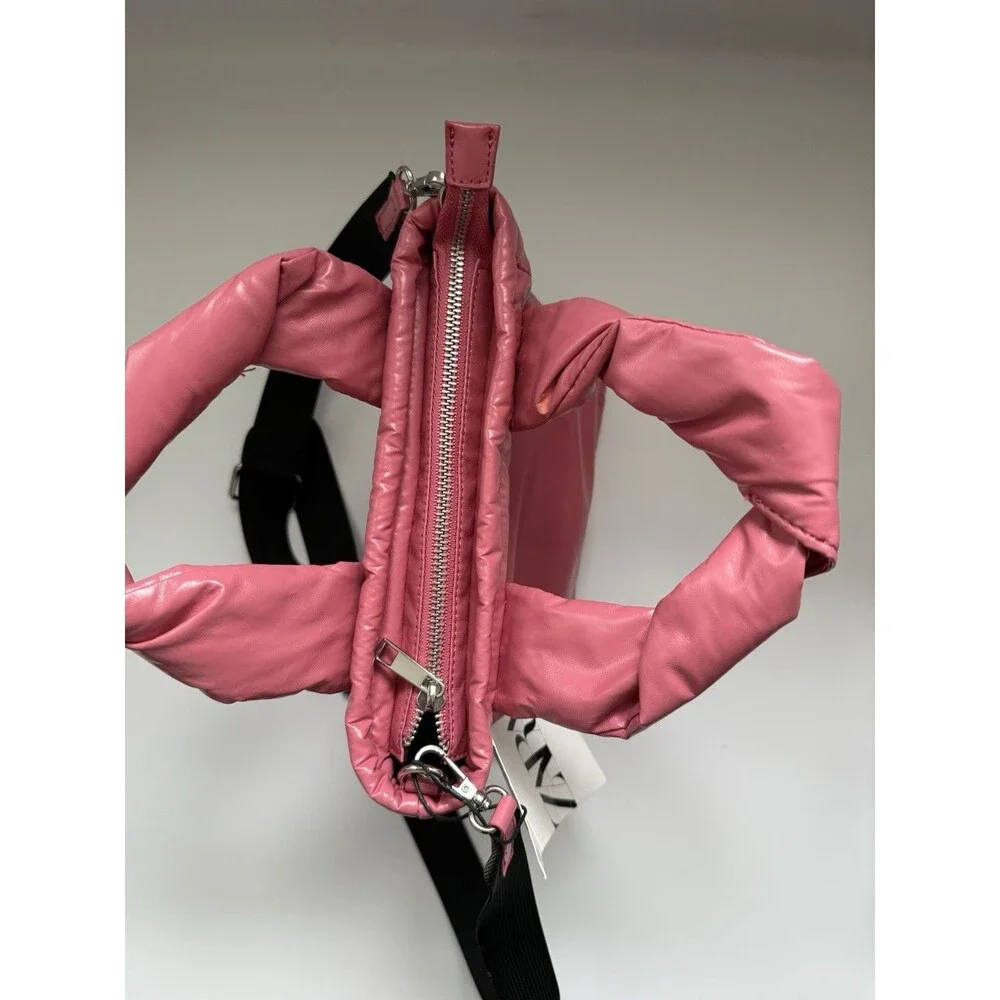 ZARA Women’s Quilted Puffy Pink Crossbody Bag Preppy Cute